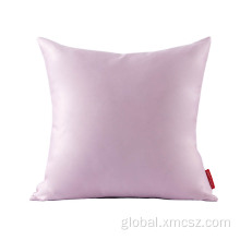 High Quality Sofa Polysilk Pillow Case Solid Color Satin Silk Pillowcase Cushion Cover Manufactory